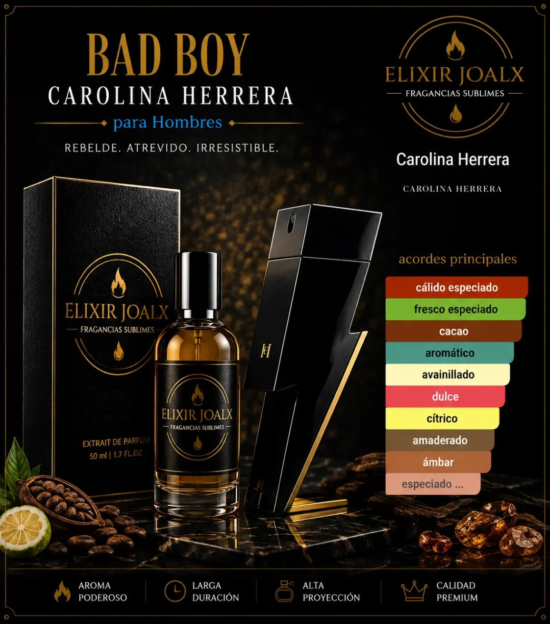 Elixir joalx 212vp – inspirado en Bad Boy Carolina Herrera
