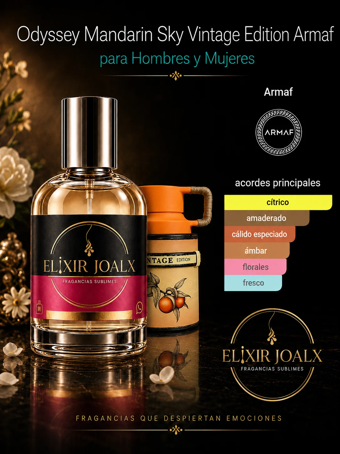 Elixir Joalx Vintach – inspirado en Odyssey Mandarin Sky Vintage Armaf