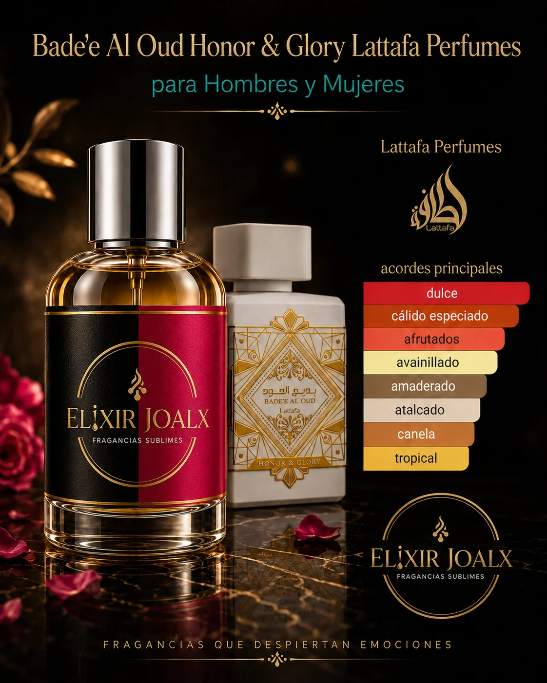 Elixir Joalx Honor y gloria-inspirado en Badee Al oud honor y glory Lattafa