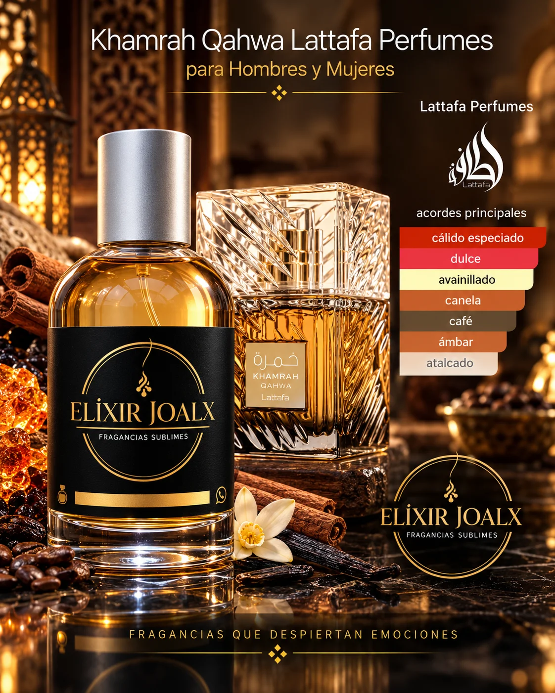 Elixir Joalx qahwa – inspirado en Lattafa Khamrah Qahwa